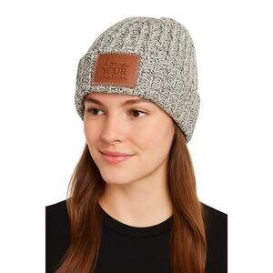 Love Your Melon USA Knit Beanie – 100% Cotton Marled Black/White